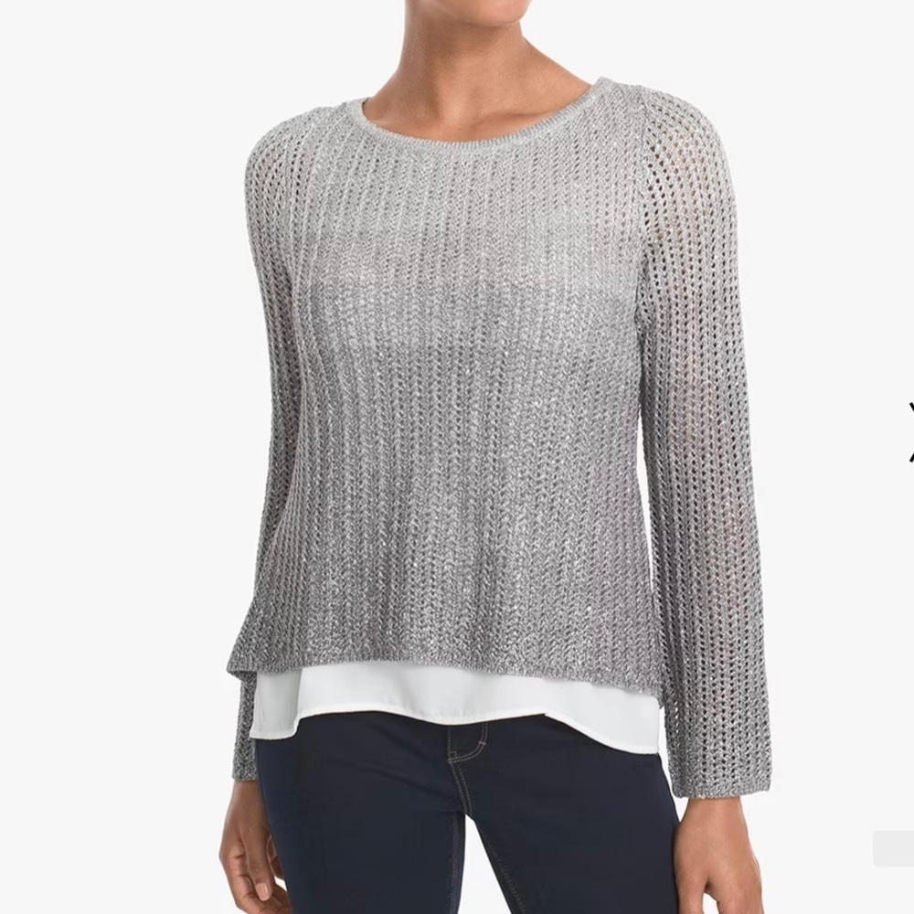 WHITE HOUSE BLACK MARKET SEQUIN OMBRÉ TWOFER SWEATER SIZE(S)